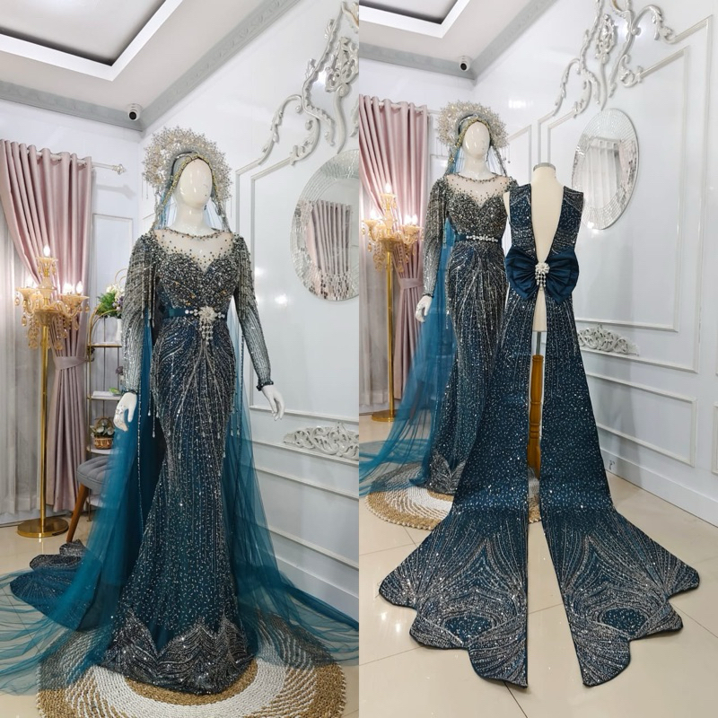 WEDDING DRESS PENGANTIN NEW MODEL/KEBAYA PENGANTIN PREMIUM /GAUN WEDDING MUSLIM MODERN /GAUN DRESS P