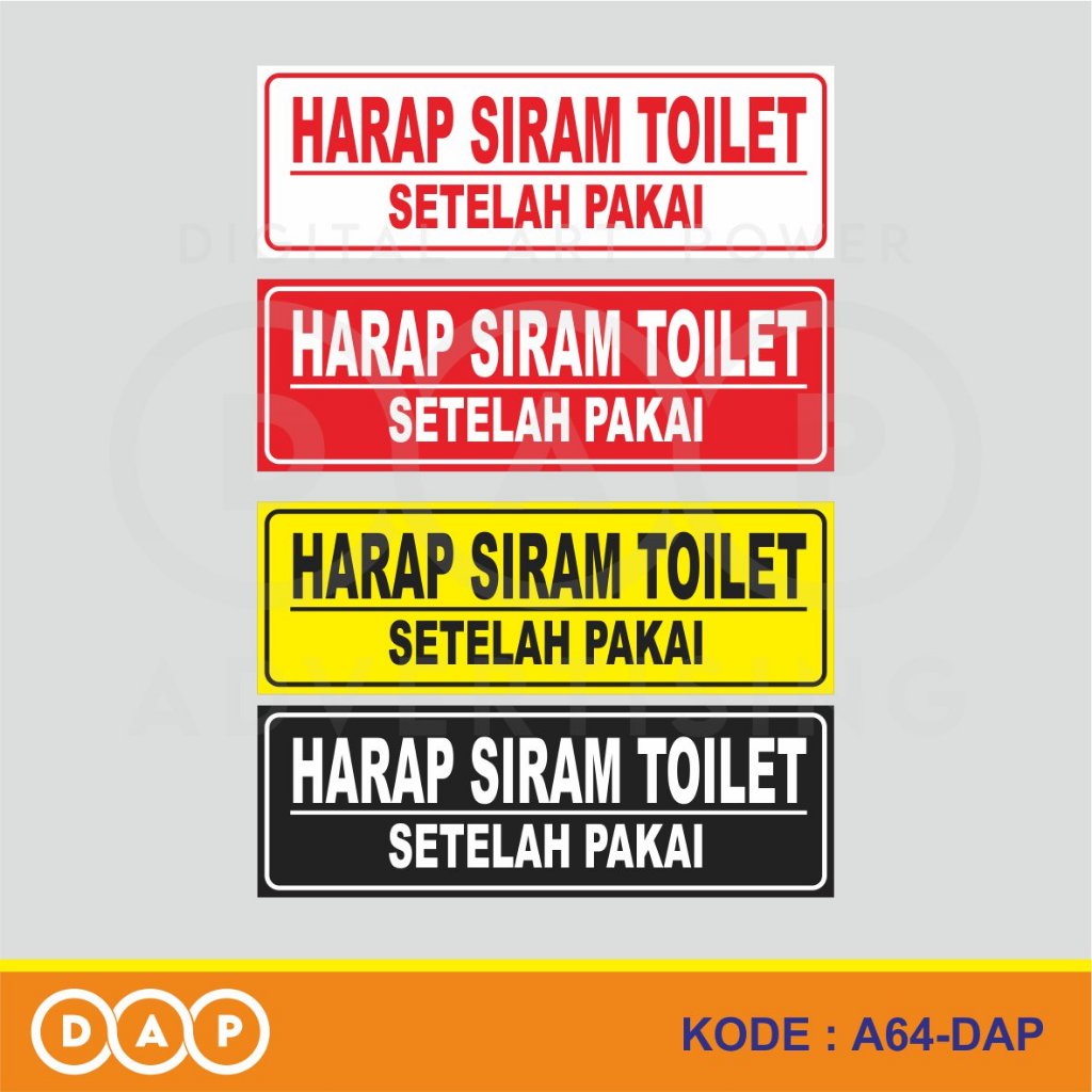 

A64 - Acrylic Sign, Stiker Akrilik Harap Siram Toilet Setelah Pakai, Tahan Air, Murah, Bisa Custom