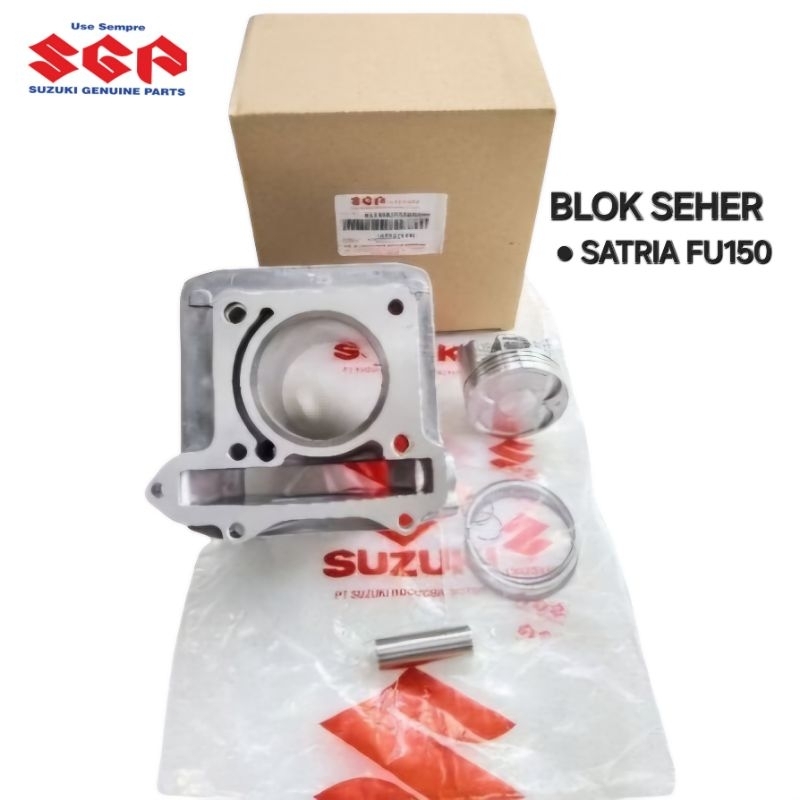 BLOK BLOCK SEHER + PISTON KIT SATRIA FU150 ORIGINAL SGP MADE IN SUZUKI THAILAND