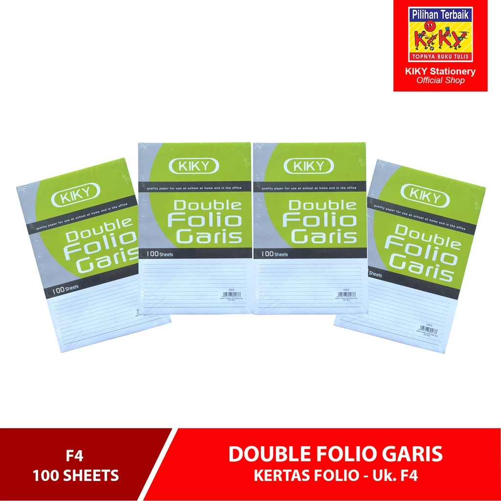 

[ 1 PACK ] DOUBLE FOLIO GARIS KIKY ISI 100 LEMBAR