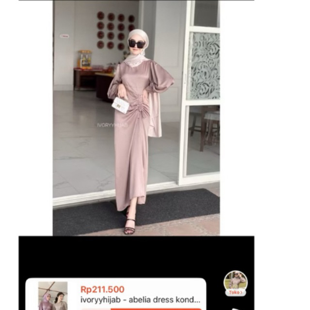 ivory hijab Abelia dress kondangan