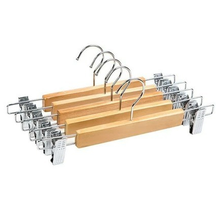 Hanger Clip Besi Kayu / Hanger Celana Jepit / Hanger Jepit Kayu Besi Aesthetic