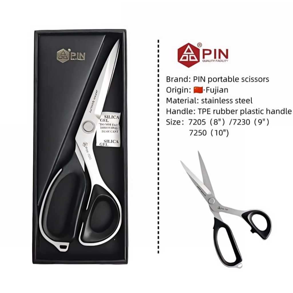 

Gunting Potong Bahan stainless / Gunting jahit Profesional Merek "PIN