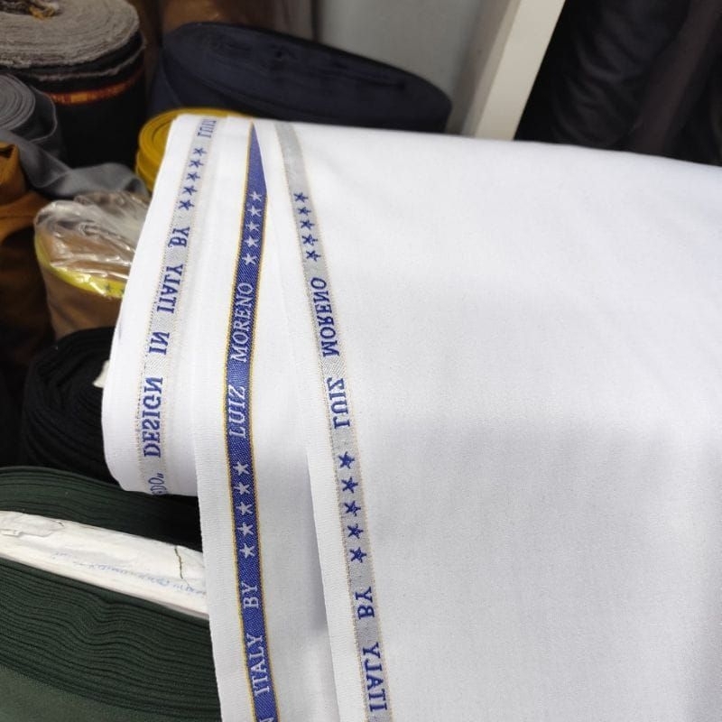 Kain warna putih wol katun premium,kain meteran untuk setelan,seragam dinas kerja kantor formal,cela