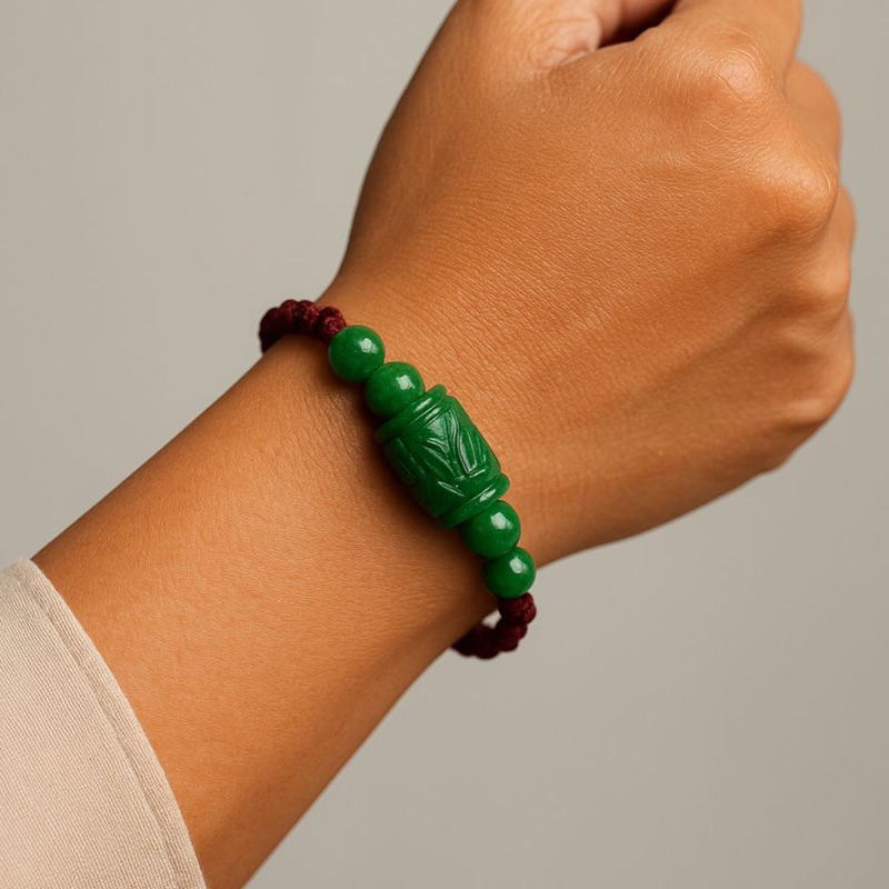 Gelang Batu Giok Ukir/Gelang tali batu giok ukir/Gelang giok natural 100%