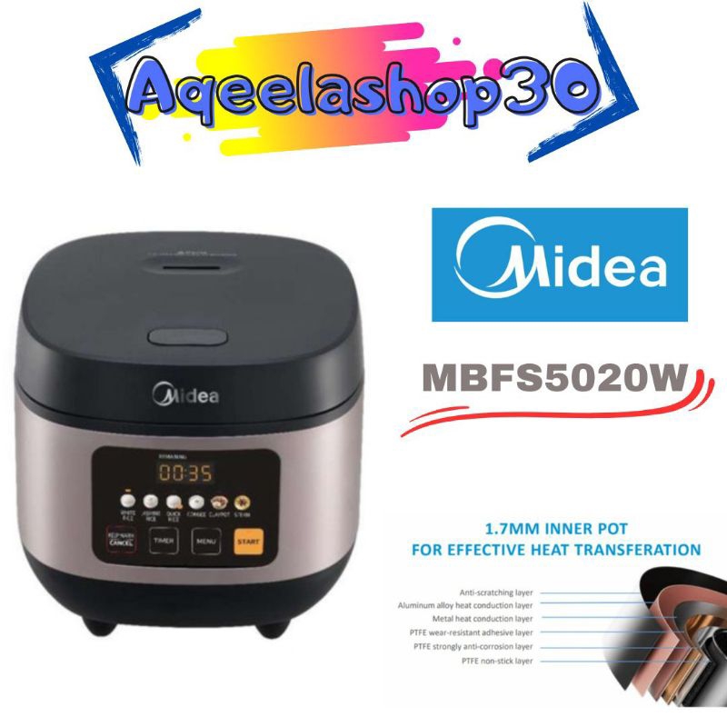 MIDEA RICE COOKER MBFS5020W DIGITAL RICE COOKER 1.8 L | RICE COOKER MIDEA