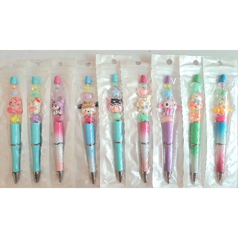 

pulpen beads/pen mote2/pen manik2/pen unik/pen lucu/kado kecil SANRIO,stitch
