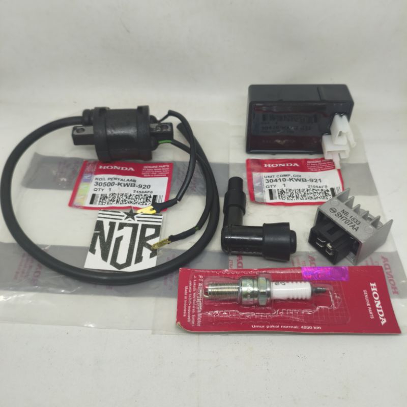 PAKET 5ITEM KWB CDI KOIL KIPROK BUSI TUTUP BUSI HONDA BLADE 110 KARBU REVO ABSOLUT LAMA ORI