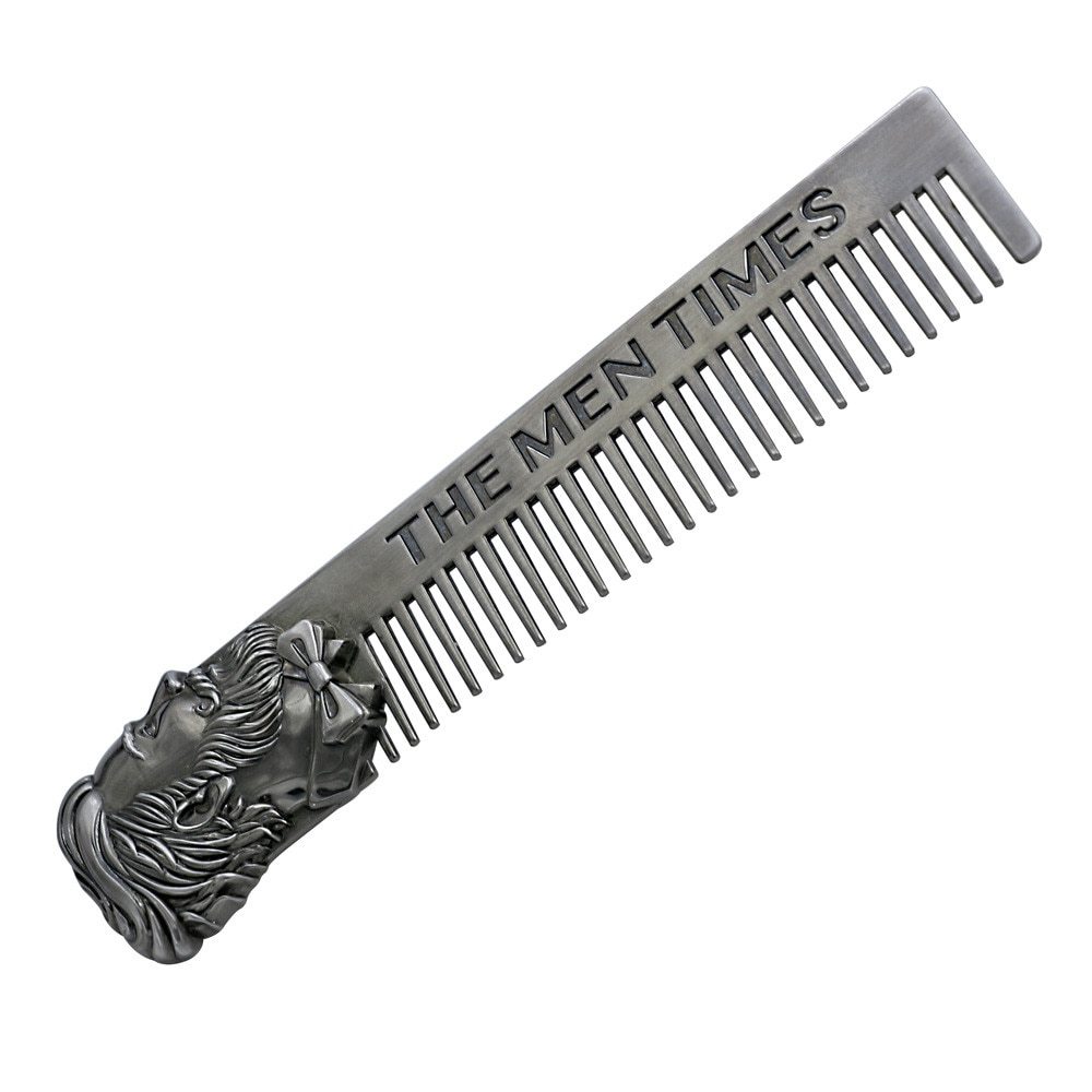 Sisir Rambut Pria Keren Saku Mini Kecil Unik Stainless Steel Portable Pocket Mustache Beard Comb