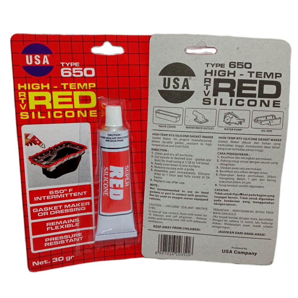 USA – LEM USA RED SILIKON RED HIGH TEMP USA 30GR (harga/pcs)