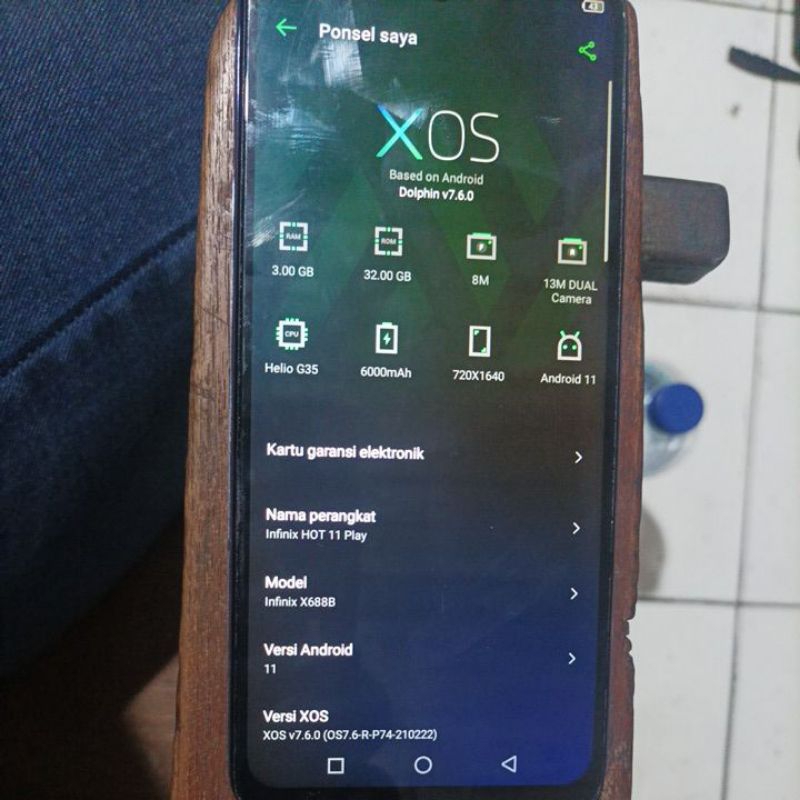 Infinix Hot 11 Play Ram 3/32 GB Second Mulus