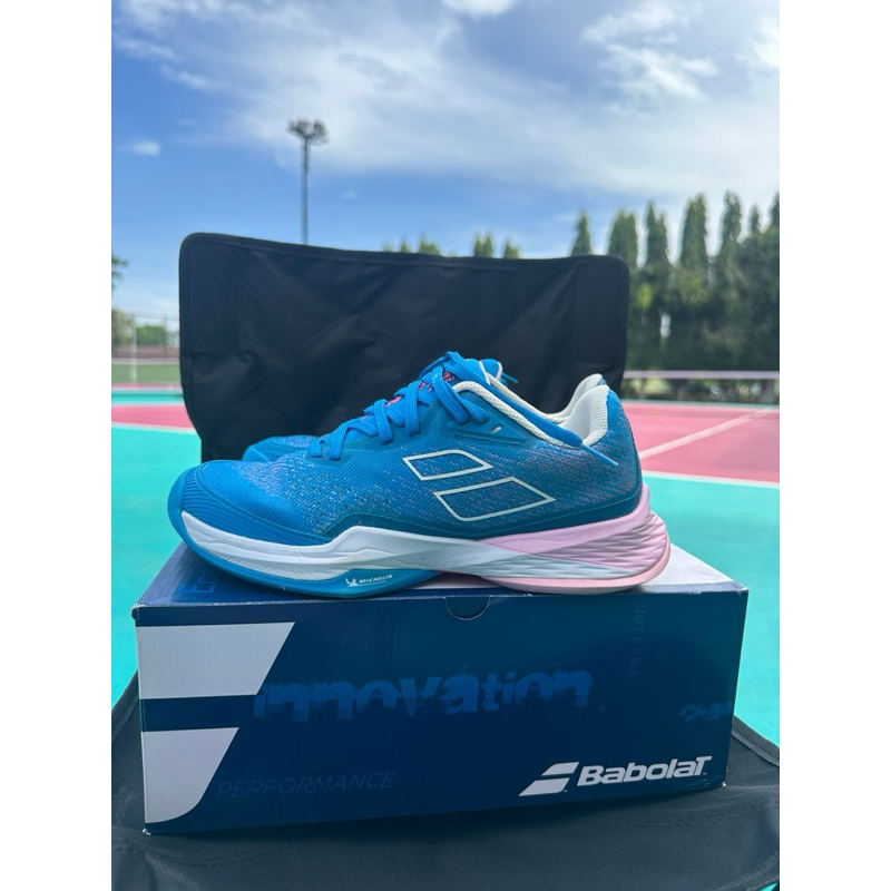 sepatu Tennis Babolat girls French Blue Preloved