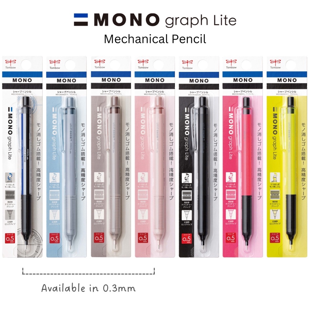 

KODE I5A Tombow Mono Graph Lite Mechanical Pencil for Precise Writing 3mm 5mm Monograph Pensil Mekanik