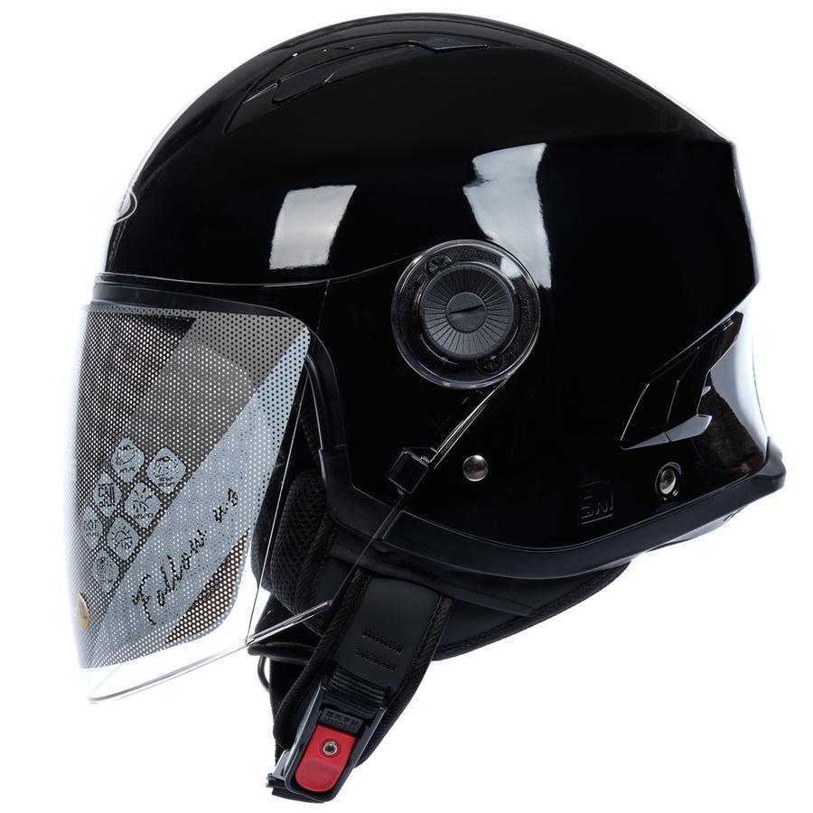 ZEUS ZS 617 BLACK HALF FACE SINGLE VISOR HELMET