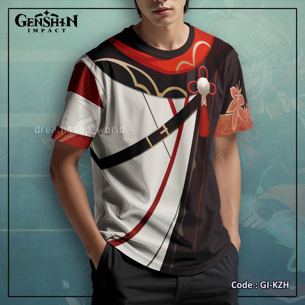 Kaos Fullprint Anime Game Genshin Impact Kaedehara Kazuha