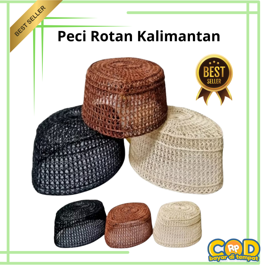 Peci Rotan / Peci Akar Rotan / Peci Rotan Kalimantan Sudah Free Kardus