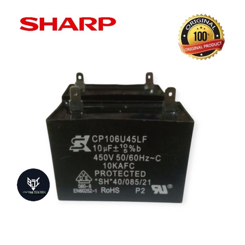 Kapasitor | Capasitor Mesin Cuci 1 Tabung SHARP Original | Kapasitor 10 uF/ Mikro 450 Vac Model Kota
