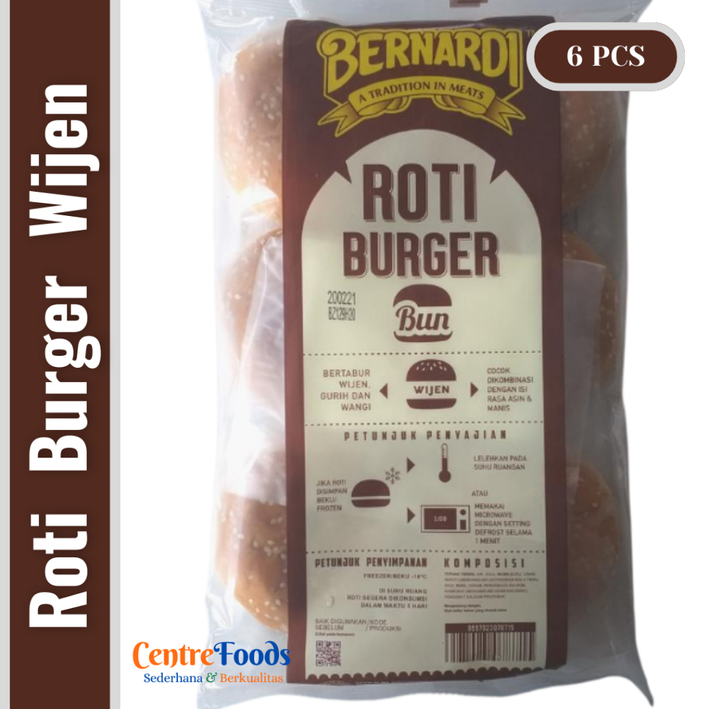 

Roti Burger - Bun Wijen BERNARDI | Isi 6 Pcs - 300gr [ Harga Per BKS ]