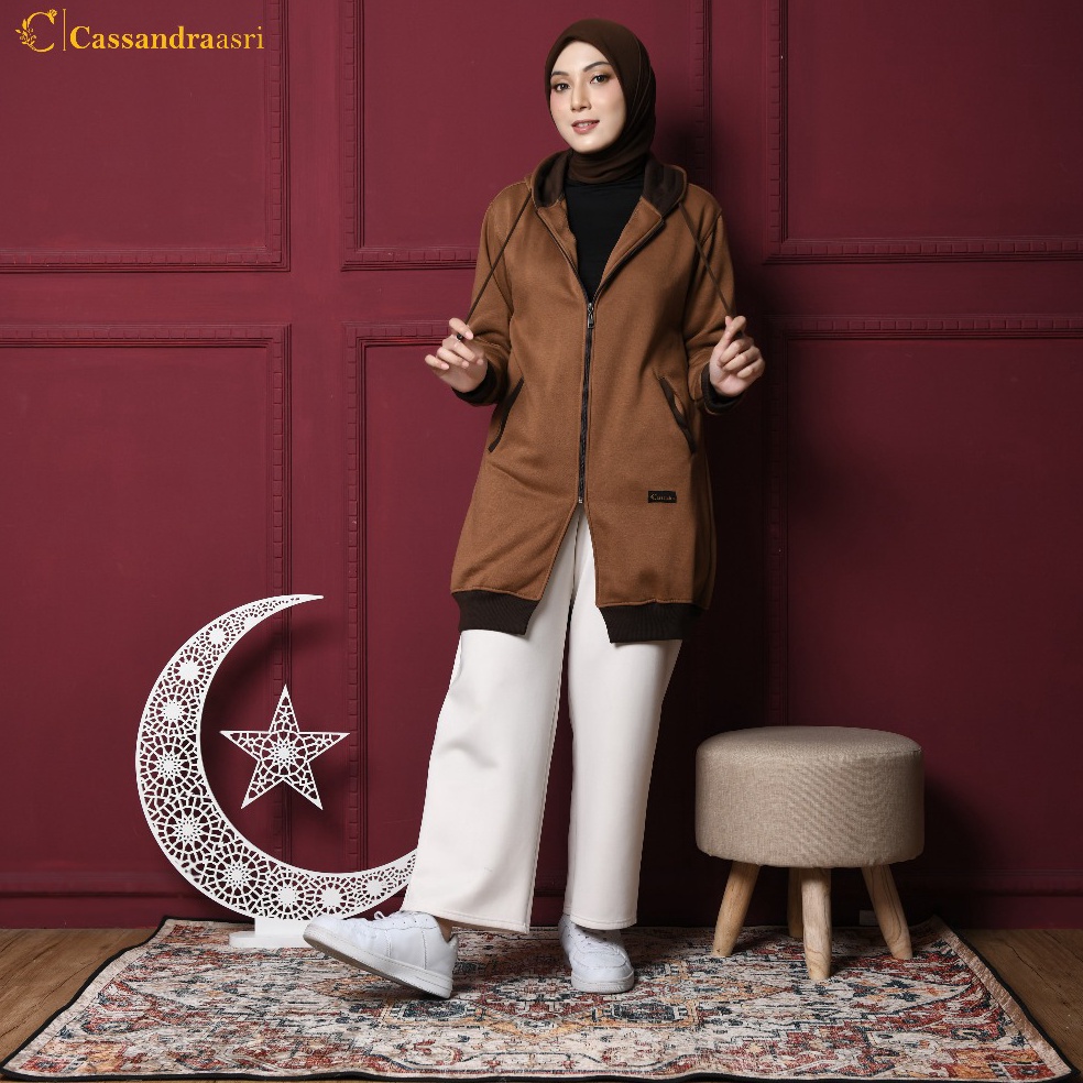 KODE U69B Cassanraasri  Zayra Jaket Muslimah Premium Fleece  Jaket Panjang Wanita Muslimah Syari