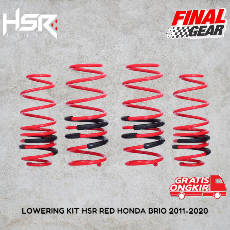 HSR Lowering Kit Honda Brio Red 2011-2020/shock beker per mobil ceper/per brio costem ceper