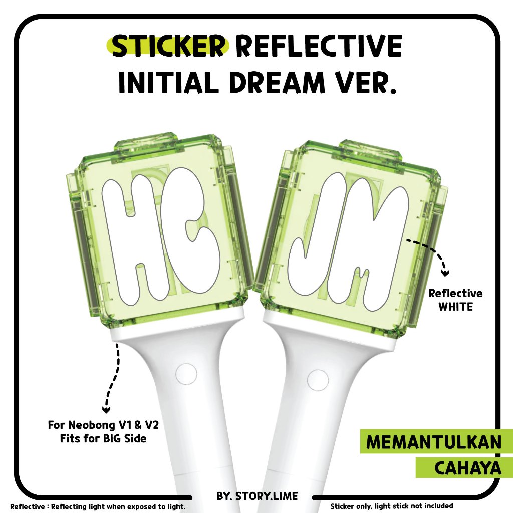 Sticker Deco Reflective INITIAL Dream NCT DREAM. Kpop Decal for NEOBONG/ Lighstick NCT By. STORY.LIM