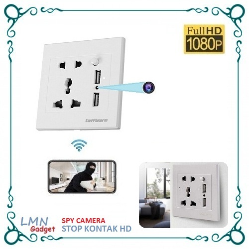 Spy Cam Stop Kontak Tanam WIFI HD - Spy Camera Mini Wireless - IP Camera - Kamera Tersembunyi Coloka
