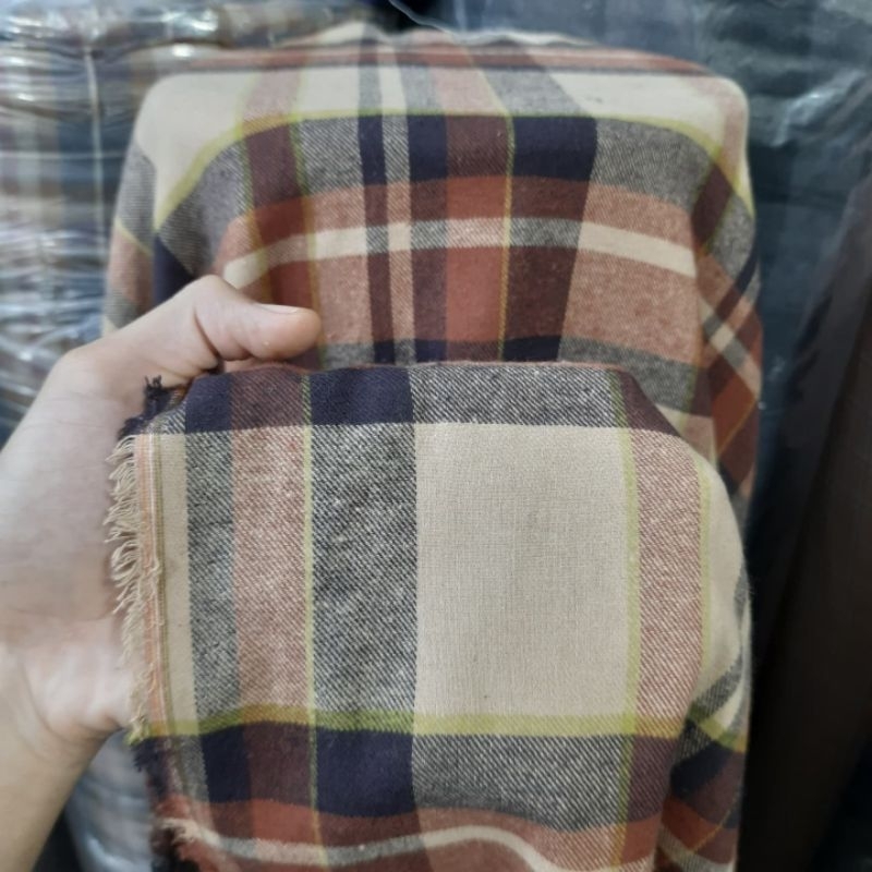 KAIN KATUN FLANNEL KOTAK | Harga/0,5m | kain katun flanel meteran | bahan kemeja flanel | kain katun