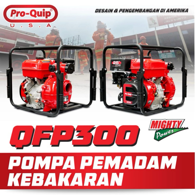 Mesin Pompa Pemadam Pro-Quip 25 HP 3 inch QFP-300 Tekanan Tinggi