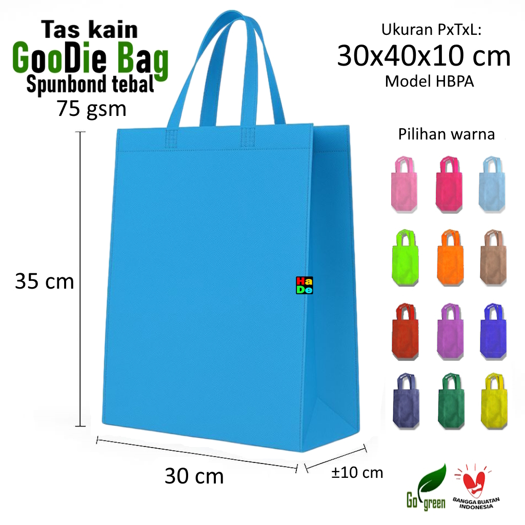 

Tas Kain Spunbond Goodie Bag Polos Handle Box / Kotak Ukuran Besar L= 30x40x10 Kantong Belanja Lipat serbaguna , Kemasan sembako Bingkisan Souvenir Parcel Goody Bag Mika Hantaran Hajatan Tasyakuran Santunan Haji umroh Paparbag Laundry Totebag Pakaian