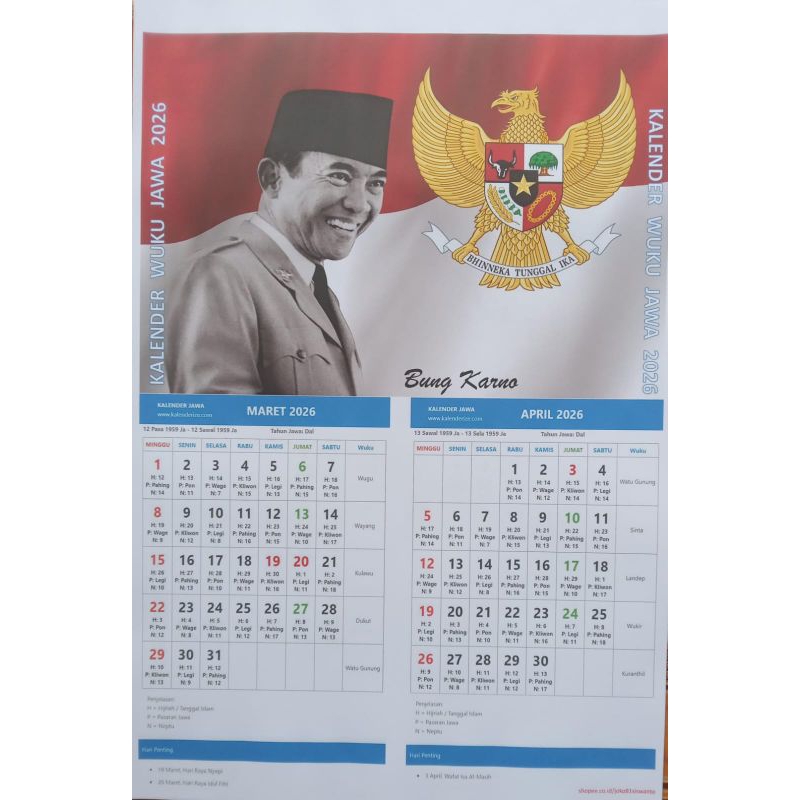 

KALENDER 2026 WUKU JAWA gambar bisa request