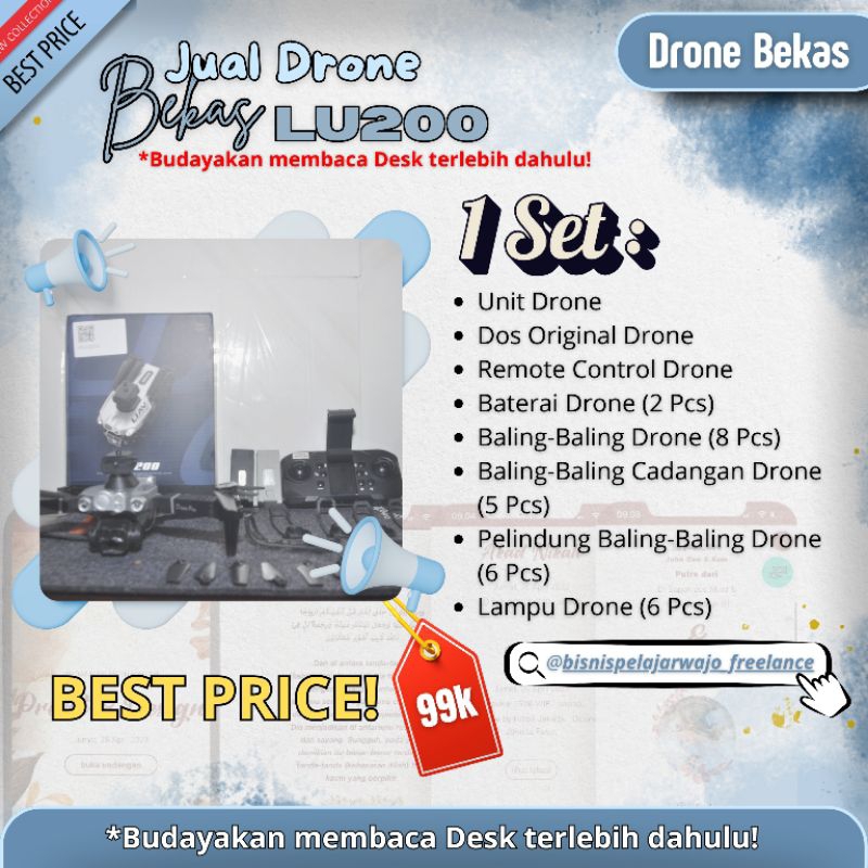 [DRONE BEKAS] Drone LU200 Bekas Pemakaian Pribadi || FULL SET