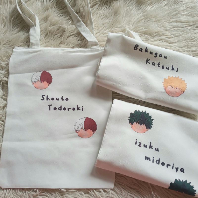 Tote bag my hero academia tas serbaguna anime bag todoroki izuku bokugou daby