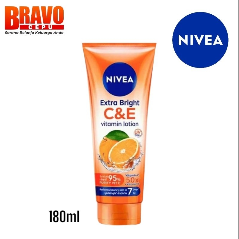 Nivea Body Lotion Extra Bright C& E Vitamin Lotion 180ml - Handbody Spf Serum UV Filter Thailand Vit
