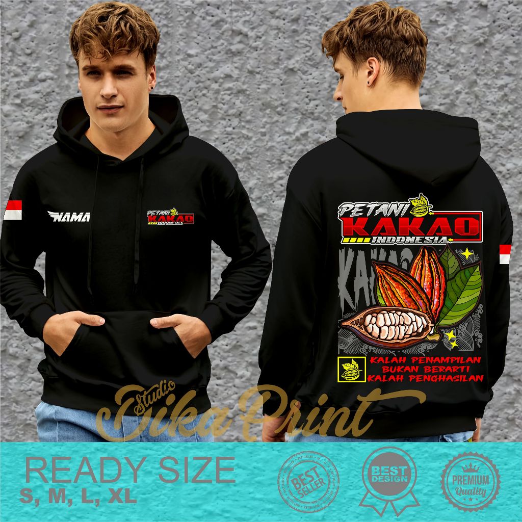 Jaket Hoodie Petani Kakao Indonesia Bahan Nyaman Dan Adem