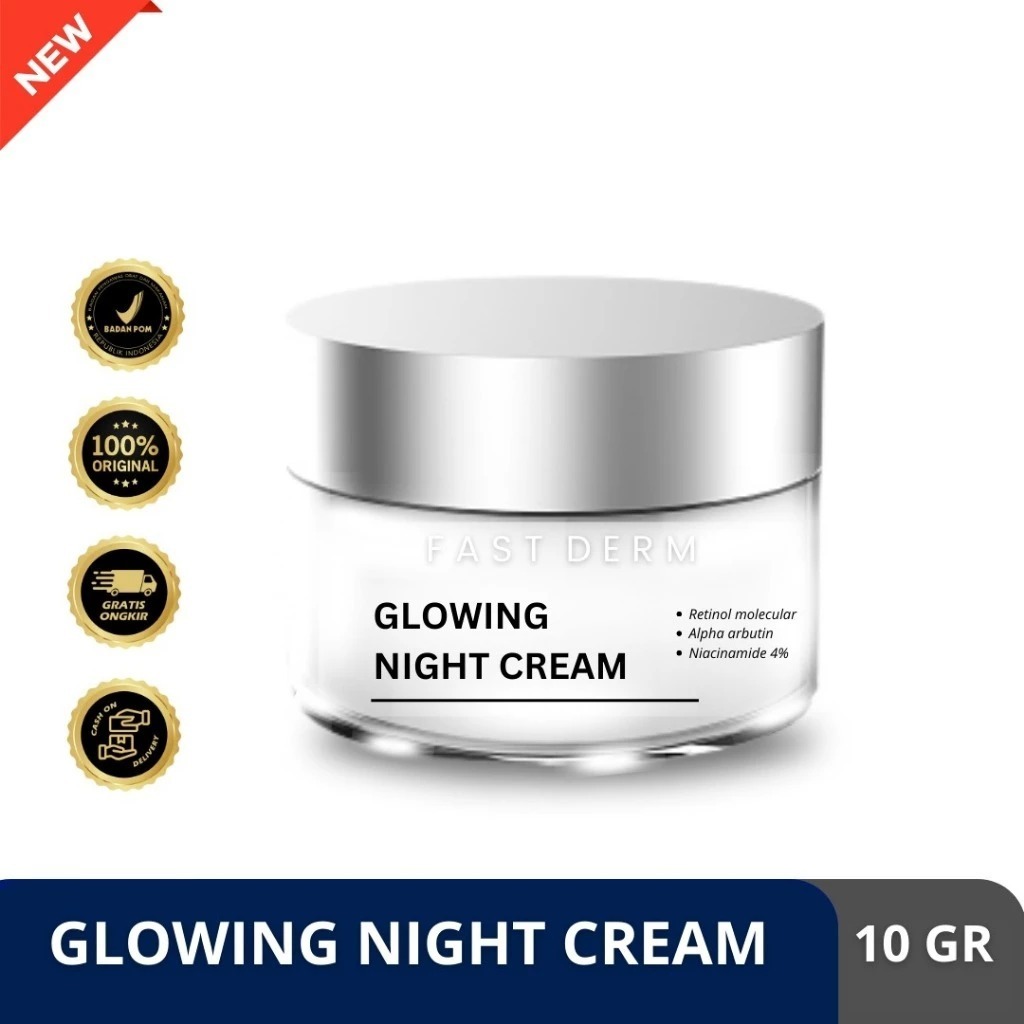 Fast Derm Night Cream - Glowing Night - White Perfect - Perfect Purifying - Acne - Rumah Cantikkk