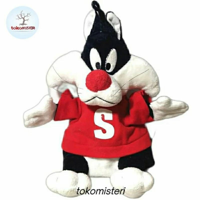 Mug Gelas Cangkir Tempat Minum Boneka Tangan Kucing Silvester Sylvester Cat Tweety Enemy Warner Bros