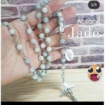 Kalung rosario  giok Burma jade