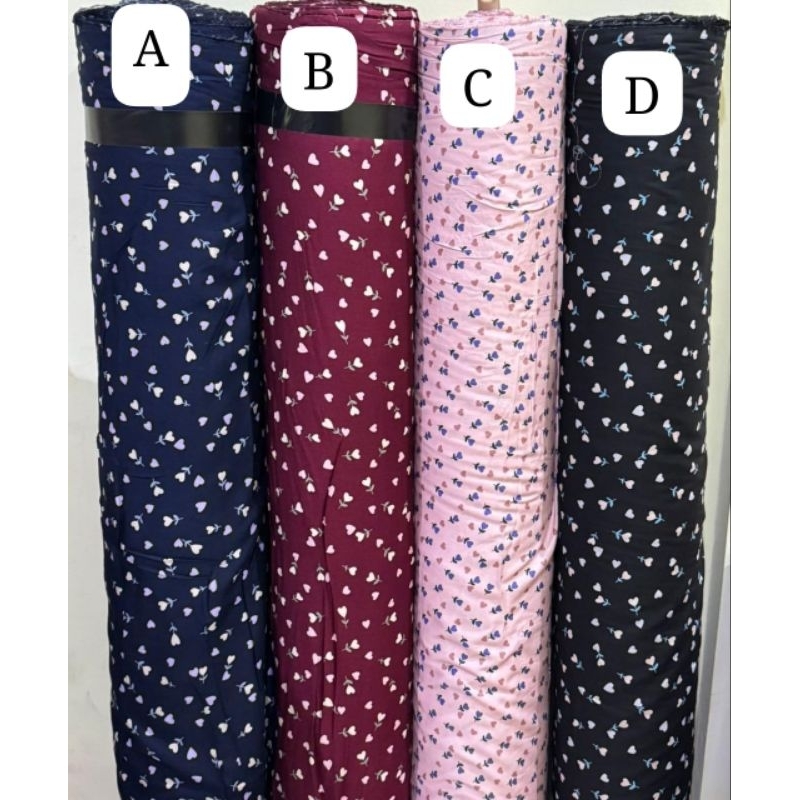 Kain katun Rayon viscose motif bunga love best seller