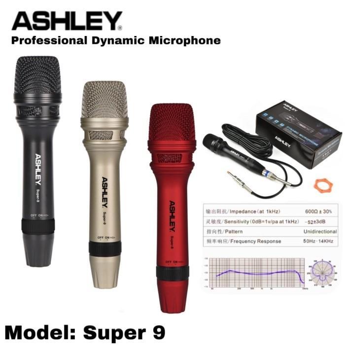 Mic Kabel Ashley Super 9 Original Product - Hitam - Rose Gold