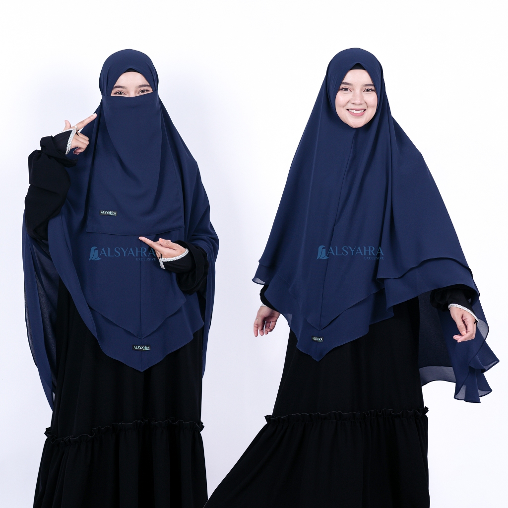 Alsyahra Exclusive - Set Khimar Syari Shofa 2 Layer Cadar Sifon Cerruti Premium Size XL