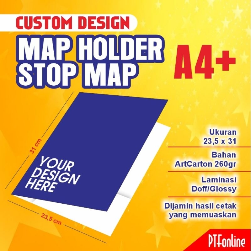 

map holder/stop map A4+ Custom Desing sudah laminating+kantong