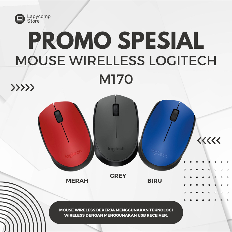 LOGITECH WIRELESS MOUSE M170 MOUSE TANPA KABEL MOUSE MURAH MOUSE LAPTOP ACC KOMPUTER