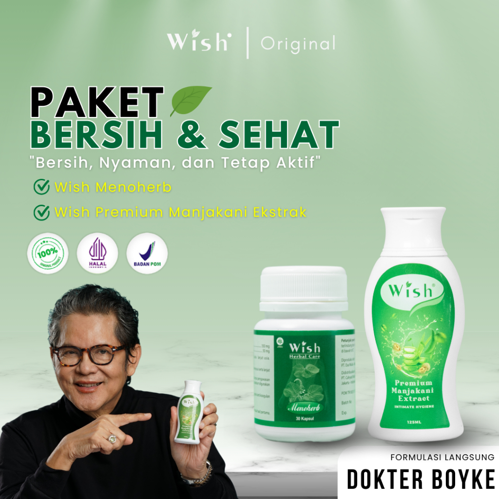 PAKET BERSIH SEHAT Dr Boyke Premium Manjakani Menoherb Perawatan Kewanitaan BPOM HALAL