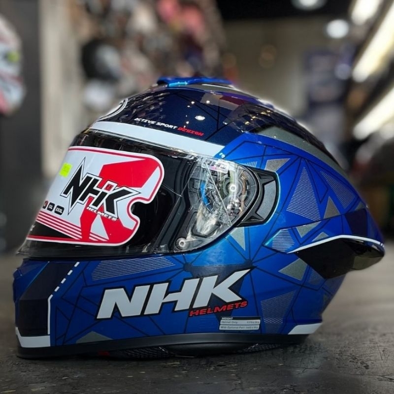 NHK MARK 1 TRIANGEL BLUE MANDALIKA ORIGINAL | RHD LENS HELM FULL FACE MARK-1 MOTIF BIRU ORI SNI