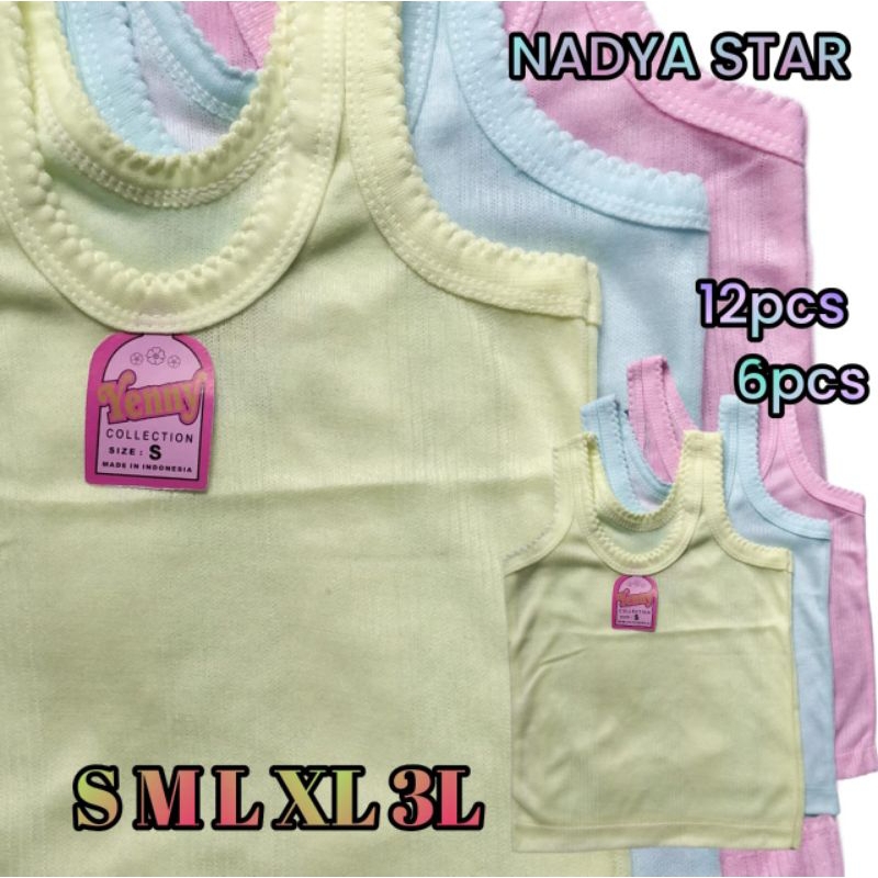 12Pcs Kaos Dalam Anak/Lusiana Kaos Singlet Anak Motif Salur
