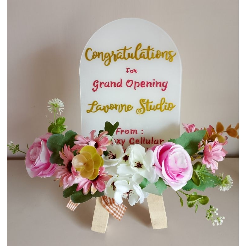 

[ Ready Instan , Tidak P.O ] Papan Akrilik Meja Size S full bunga (ukuran 35cm x 20cm)