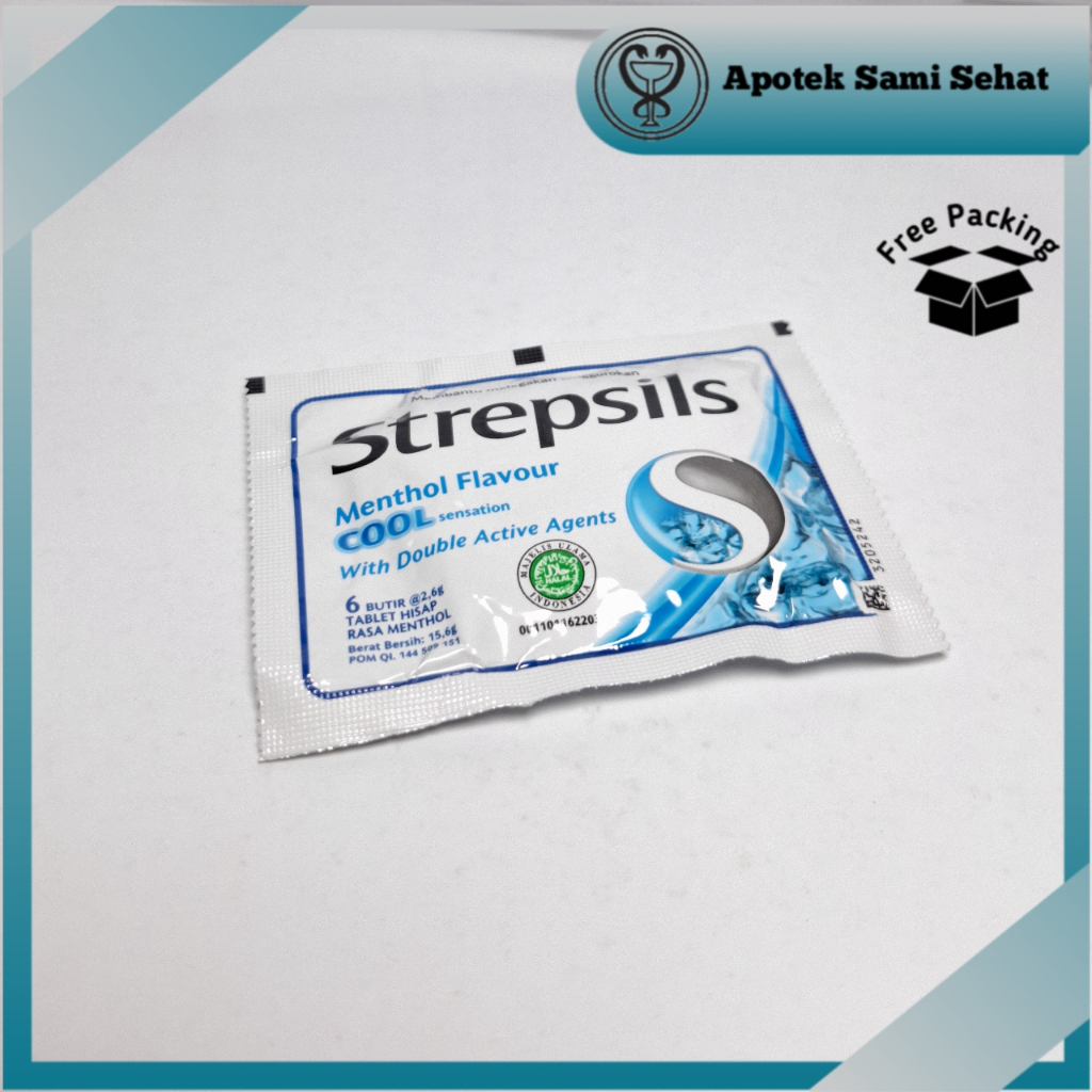 

1 pcs Strepsils Menthol Flavour Cool Sensation with Double Active Agents isi 6 butir