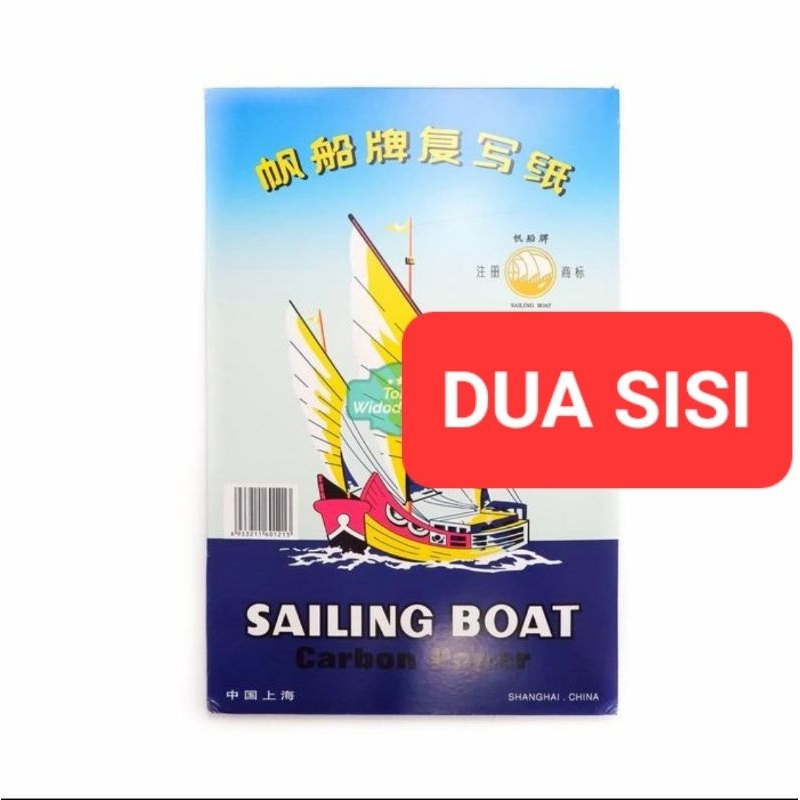 

1 PACK (ISI 100) Kertas Karbon DUA SISI BIRU Sailing Boat Folio F4 21,5x33cm