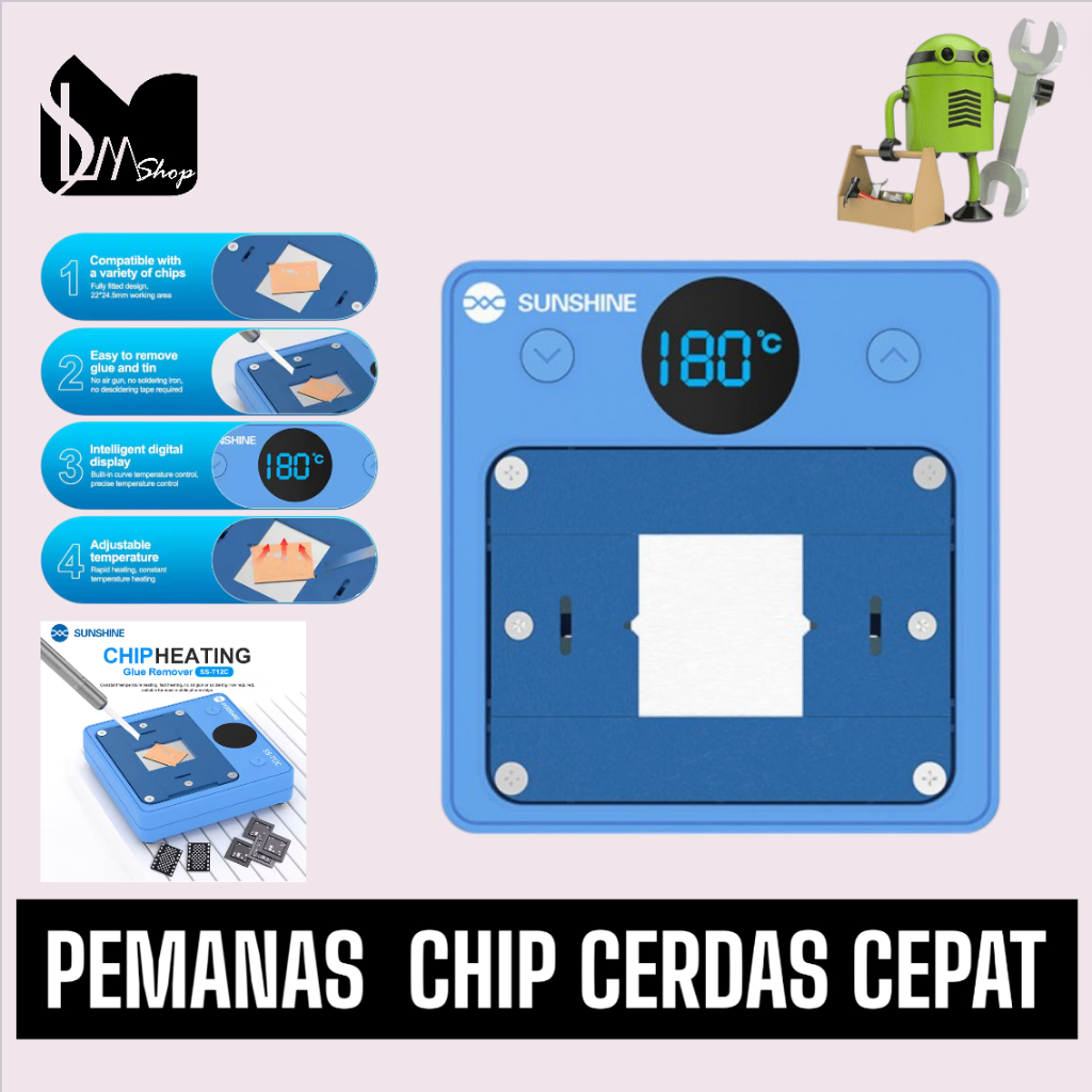 PEMANAS CHIP CERDAS CEPAT KOMPATIBEL | CHIP HEATER HEATING STATION SUNSHINE SS-T12C | FOR CHIP IC CP