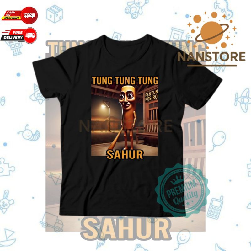 (Bisa COD) Kaos Anak Viral tiktok Anomali TungTungTung Sahur - baju anak laki-laki dan perempuan vir